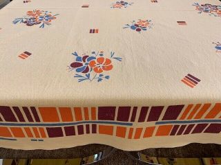 Vintage Mid Century Tablecloth 50” X 60” 1950 