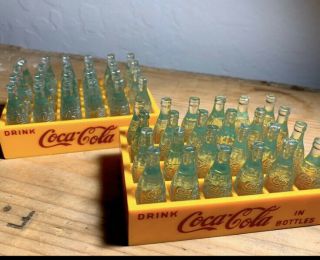 2 Vintage Miniature Coca Cola Bottles In Crates