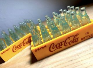 2 Vintage Miniature Coca Cola Bottles In Crates 2