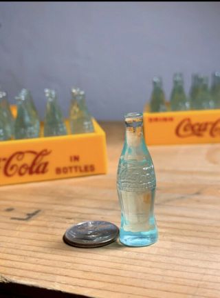 2 Vintage Miniature Coca Cola Bottles In Crates 3