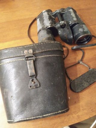 Dienstglas Carl Zeiss 10x50 Binoculars Beh 451295 Wwii With Case