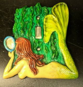 Artistic Accent Mermaid W/ Mirror Nude Light Switch Cover Glow In The Dark