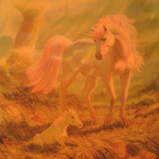 Vintage Pink Unicorn Lacquered Wood Wall Plaque Decor Art - Barry Tinkler 1984