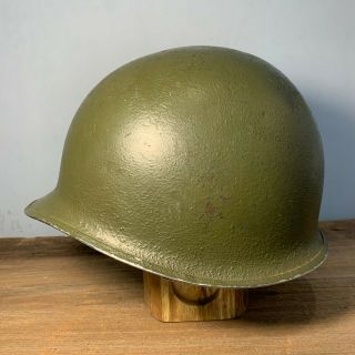 Wwii Ww2 Us M1 Fixed Bale Front Seam Helmet With Paint Fb Fs
