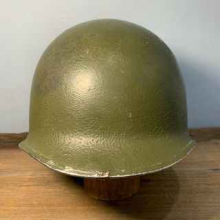 WWII WW2 US M1 Fixed Bale Front Seam Helmet with Paint FB FS 2