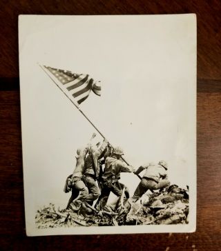 Joe Rosenthal Photo Raising Flag On Iwo Jima 3 1/2 X 4 1/2 "