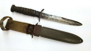 Wwii Blade Stamped Us M3 Case Fighting Knife With M8 Sheath