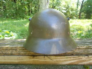 Spanish Civil War Czech Vz30 Combat Helmet Pre - Wwii Shell No Liner Has Ring