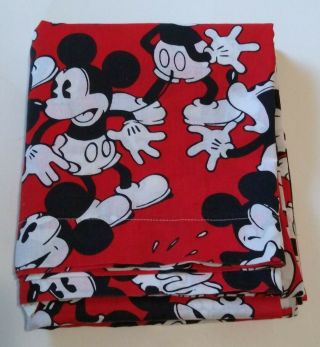 Vintage Disney Mickey Mouse Full Flat Sheet Only Poly/cotton Usa