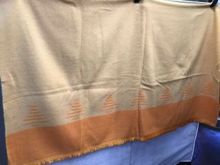 Vintage Faribo Wool Blanket Southwest Indian Two Tone Orange 84x72 Satin Trim