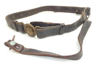 Wwii Imperial Japanese Army Leather Sword Belt W/ Sling Strap Japan