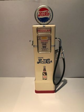 Retro Pepsi Cola 1936 Diecast Gas Pump Bank W/light