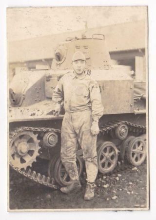 Wwii Imperial Japanese Army Ija Type 97 Chi - Ha Med.  Tank Tanker Coveralls Photo