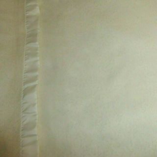 Vintage Off White Full Queen Soft Virgin Acrylic Blanket Nylon Binding 82 X96 A,