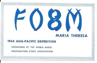 Qsl 1966 Maria Theresa Reef Don Miller Radio Card