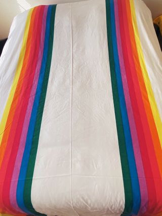 Vintage Wamsutta Tomorrows Rainbow Queen Flat Sheet