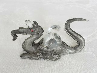 Spoontiques Pewter Fantasy Dragon/Unicorn with Swaroski Crystal Wings/Horn/Eyes 2