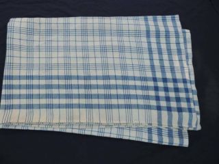 Great Vintage Blue Plaid Wool Blanket Cutter For Crafts