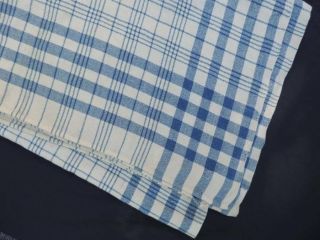 GREAT VINTAGE BLUE PLAID WOOL BLANKET CUTTER FOR CRAFTS 2