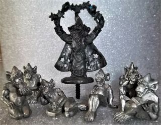 Vintage Gallo Guardian Gargoyles & Fellowship Foundry Wizard Pewter Miniatures
