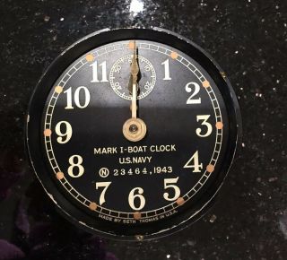 Wwii 1943 Us Navy Seth Thomas Mark 1 Boat Clock