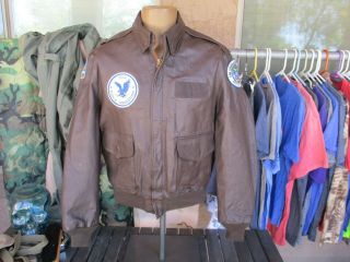 Wwii Model A - 2 Leather Flight Jacket With 59th Fighter Squadron Patch,  Patches