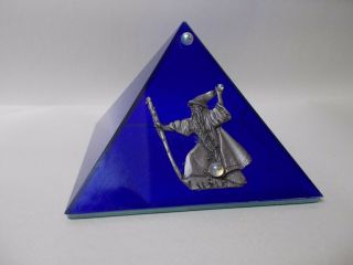 Kheops Cobalt Blue Glass Pyramid Pewter Wizard Mirror Floor Wishing Box