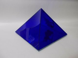 KHEOPS Cobalt Blue Glass Pyramid Pewter Wizard Mirror Floor Wishing Box 2