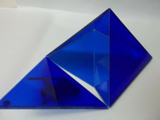 KHEOPS Cobalt Blue Glass Pyramid Pewter Wizard Mirror Floor Wishing Box 3