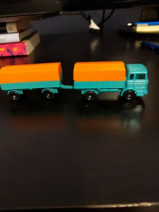 Vintage Matchbox Lesney Mercedes Truck With Trailer And Tops