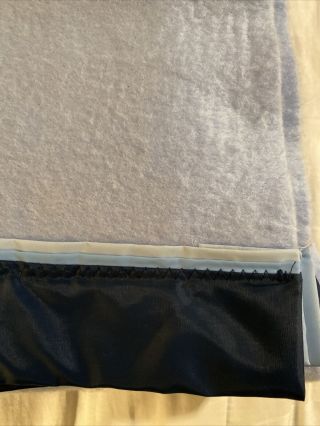 Vintage Chatham Acrylic Blanket Nylon Trim Lite Blue 65 X 90” Twin Size 2