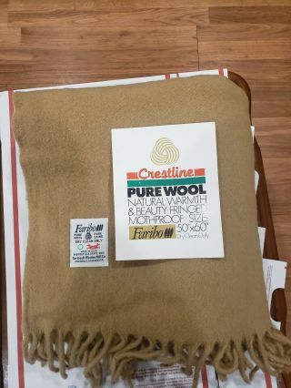 Faribo Pure Wool Vtg Blanket 50x60 Made In USA 3