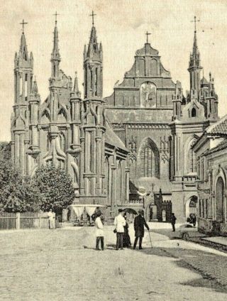 Postcard Imperial Russia - Lithuania - Vilnius,  Église St.  Anne & Des Bernardins
