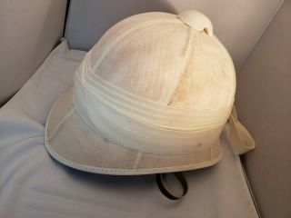 Vintage British Army Military Pith Helmet 1930 - 1950 S.  J.  Militaria