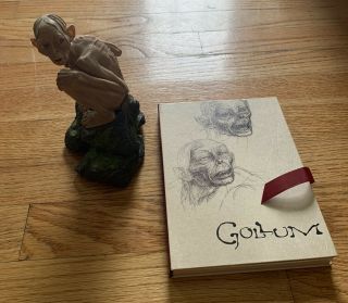 Smeagol Gollum Statue & Gollum Dvd And Creating Gollum Book - Lord Of The Rings