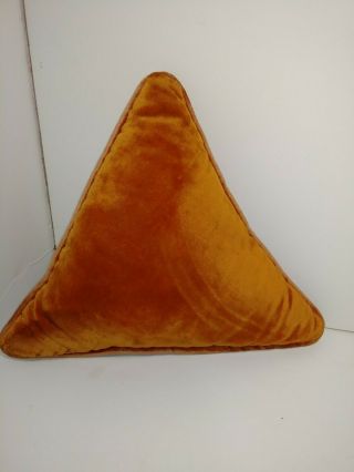 Vintage Mid Century Orange Accent Pillow Atomic Retro Triangle