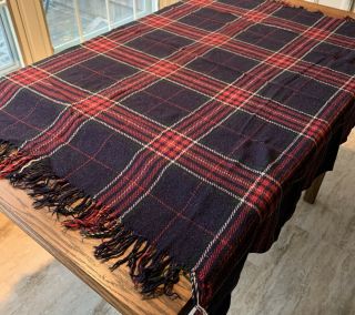 Vintage Plaid Wool Throw - Camp Blanket
