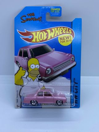 Vintage Hot Wheels The Simpson’s Family Car Hw City Light Pink 5 Spk Malaysia