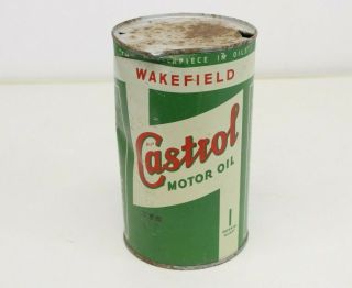 Vintage Wakefield Castrol Motor Oil Tin 1 Quart Can Advertising M54