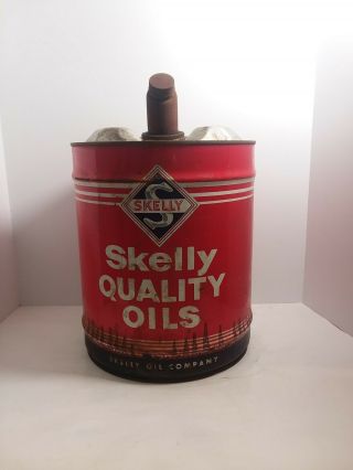 Vtg Skelly Quality Oils 5 Gallon Bucket Empty No Cap Tacolene Gear Oil Sae.  90