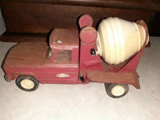 Vintage Toy 1960’s Mini Tonka Jeep Cement Mixer Truck Pressed Steel,  Needs Work.