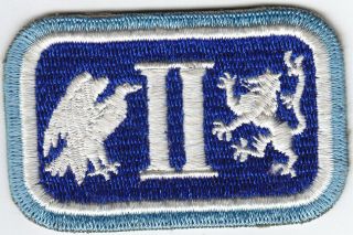 Wwii Us Army Ii Corps Patch - Blue Border - Infantry,  No Glow