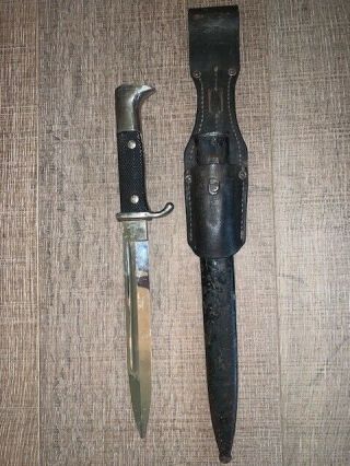 Wwii E.  Pack & Sohne Solingen German K98 Mauser Knife Bayonet W/scabbard & Frog