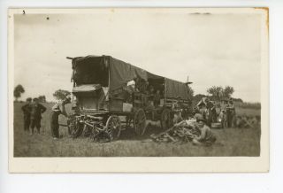 Military Chuck Wagon Rppc Antique Frontier Photo—army? Camp 1910s