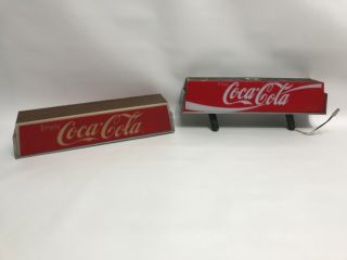 Two 1982 - 88 Vintage Enjoy Coca - Cola Lighted Sign Stainless Ice - Tainer Coke Decor