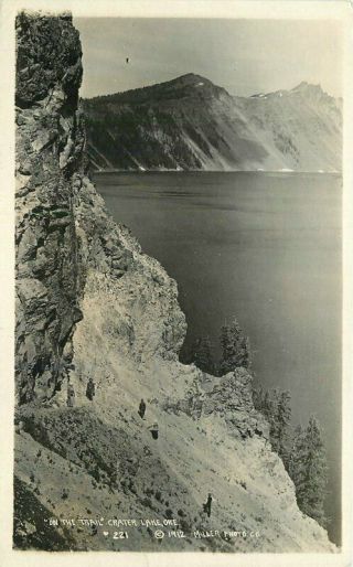 Crater Lake Oregon On The Trail Miller Photo 1912 Rppc Photo Postcard20 - 2910