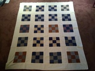 Vintage Handmade Square Patch Quilt Fabric 6 