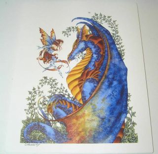 5 Amy Brown Fairy Fantasy Prints 8.  5x11 Dragon Unicorn Creatures Nip 1998 - 2004