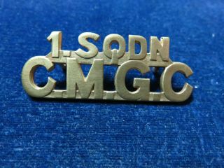 Orig Pre Ww2 Metal Shoulder Title " 1 Sqdn - Cmgc " 2nd Armoured Car Regiment