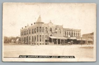 Howard National Bank Howard Kansas Rppc Antique Photo Elk County Ks 1910